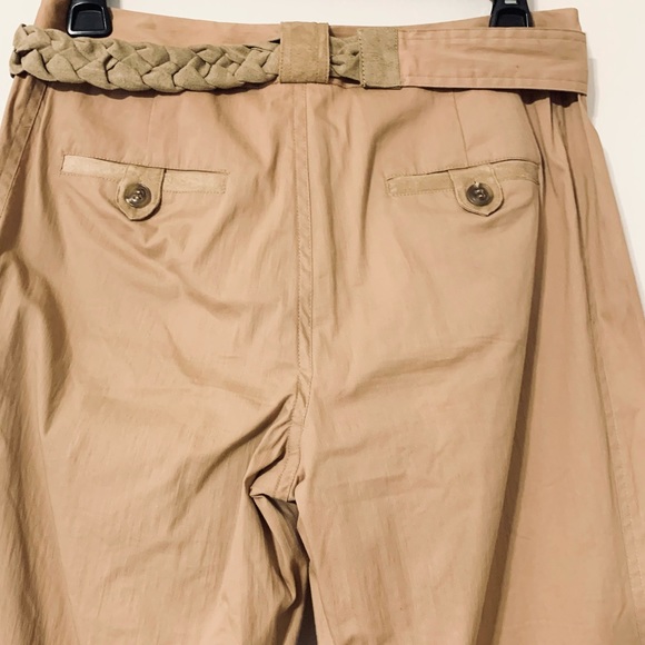 ECI New York Tan Capris Matching Suede Braid Belt - Picture 3 of 13